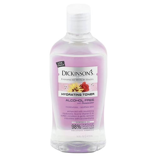 Image for Dickinsons Hydrating Toner, Alcohol Free with Rosewater,16oz from RelyCare Pharmacy
