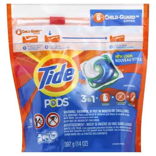 Image for Tide Detergent, 3-in-1, Original,16ea from RelyCare Pharmacy