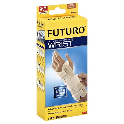 Image for Futuro Wrist Stabilizer, Deluxe, Firm Stabilizing Support, Left Hand, S-M,1ea from RelyCare Pharmacy