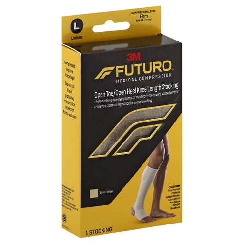 Image for Futuro Stocking, Open Toe/Open Heel, Unisex, Knee Length, L, Beige,1ea from RelyCare Pharmacy