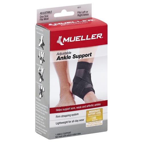 Image for Mueller Ankle Support, Adjustable, One Size Fits Most,1ea from RelyCare Pharmacy