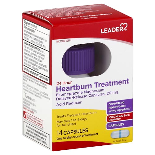 Image for Leader Heartburn Treatment, 24 Hour, Capsules,14ea from RelyCare Pharmacy