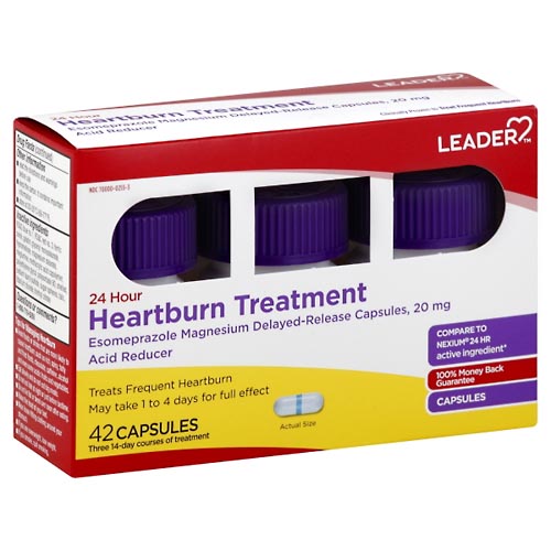 Image for Leader Heartburn Treatment, 24 Hour, Capsules,42ea from RelyCare Pharmacy