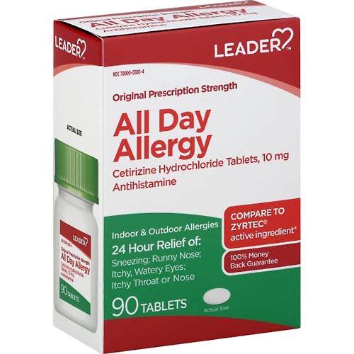 Image for Leader All Day Allergy Relief, 24 Hr,Original, Tablet,90ea from RelyCare Pharmacy