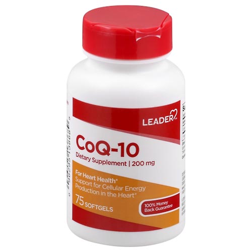 Image for Leader CoQ-10, 200 mg, Softgels,75ea from RelyCare Pharmacy