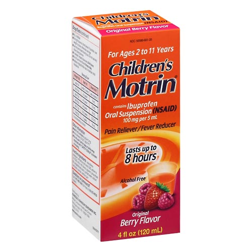 Image for Children's Motrin Pain Reliever/Fever Reducer, Original, Berry Flavor,4oz from RelyCare Pharmacy