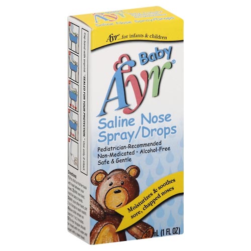 Image for Ayr Nose Spray/Drops, Saline,1oz from RelyCare Pharmacy