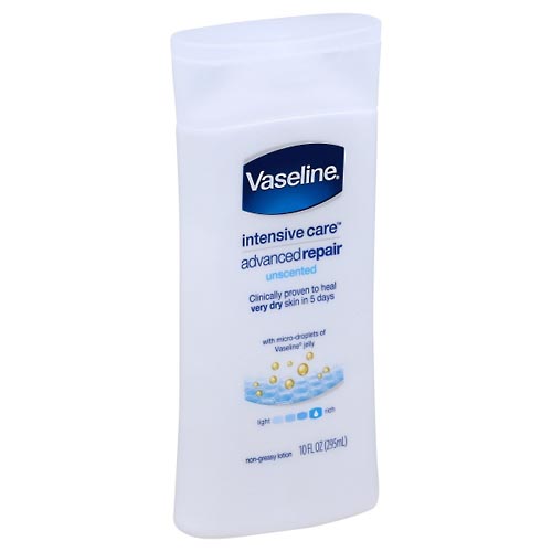 Image for Vaseline Lotion, Non-Greasy, Advanced Repair, Fragrance Free,10oz from RelyCare Pharmacy
